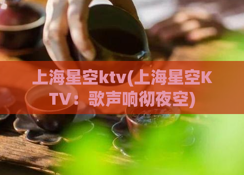 上海星空ktv(上海星空KTV：歌声响彻夜空)