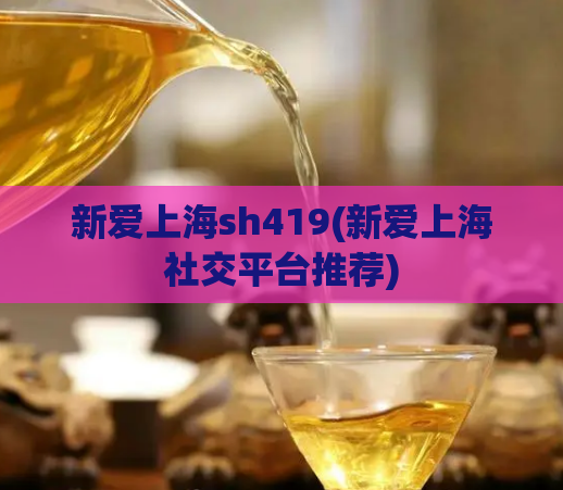 新爱上海sh419(新爱上海社交平台推荐)